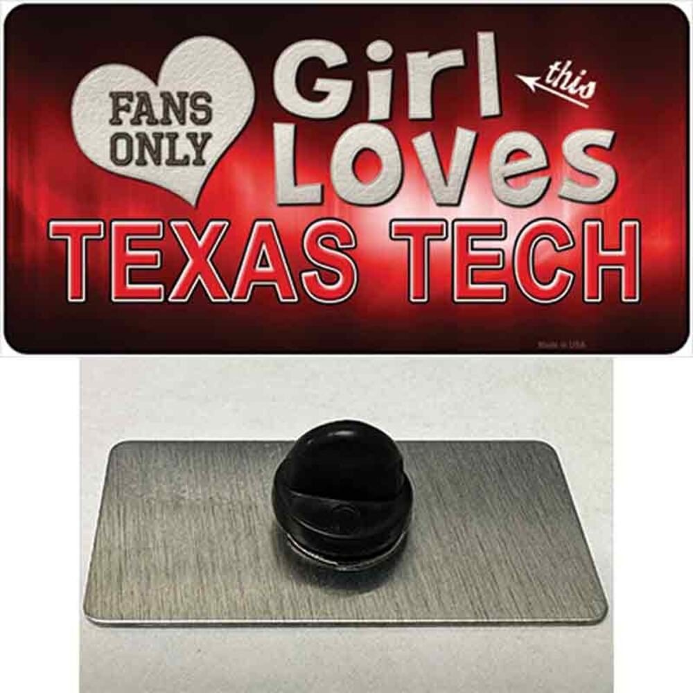 Texas Tech Red Raiders Hat Pin Tag This Girl Metal Backpack NCAA New 1.5"x.75"